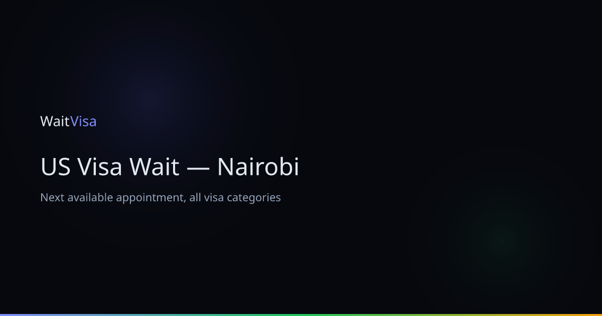 US Visa Appointment Wait Times — Nairobi Consulate — WaitVisa